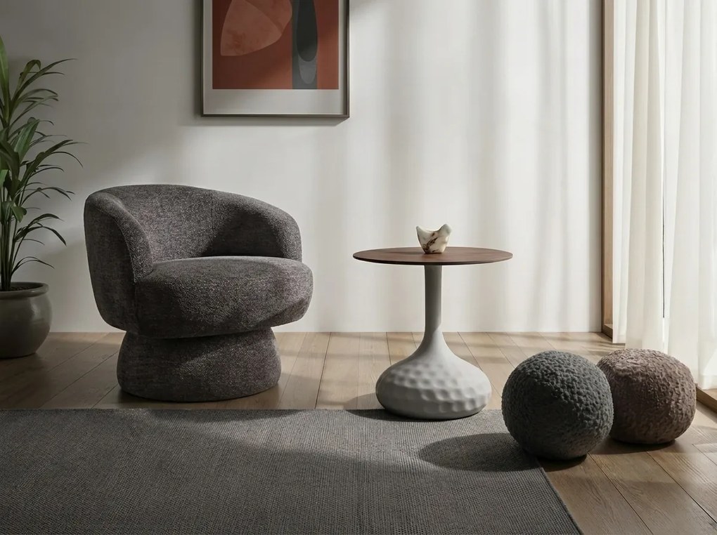 Forgatható design fotel COSMIC RAVEN, szürke