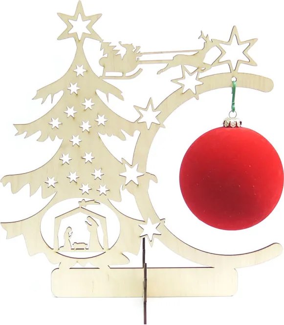 Betlehem Gömb Állvány Mikulás Decoupage OX38