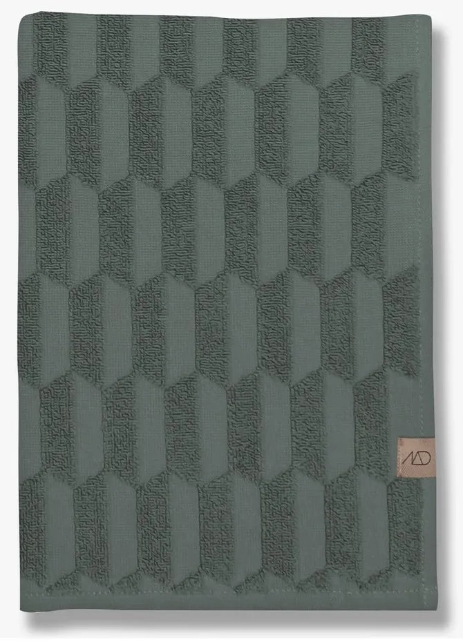 Sötétzöld pamut törölköző 50x95 cm Geo – Mette Ditmer Denmark