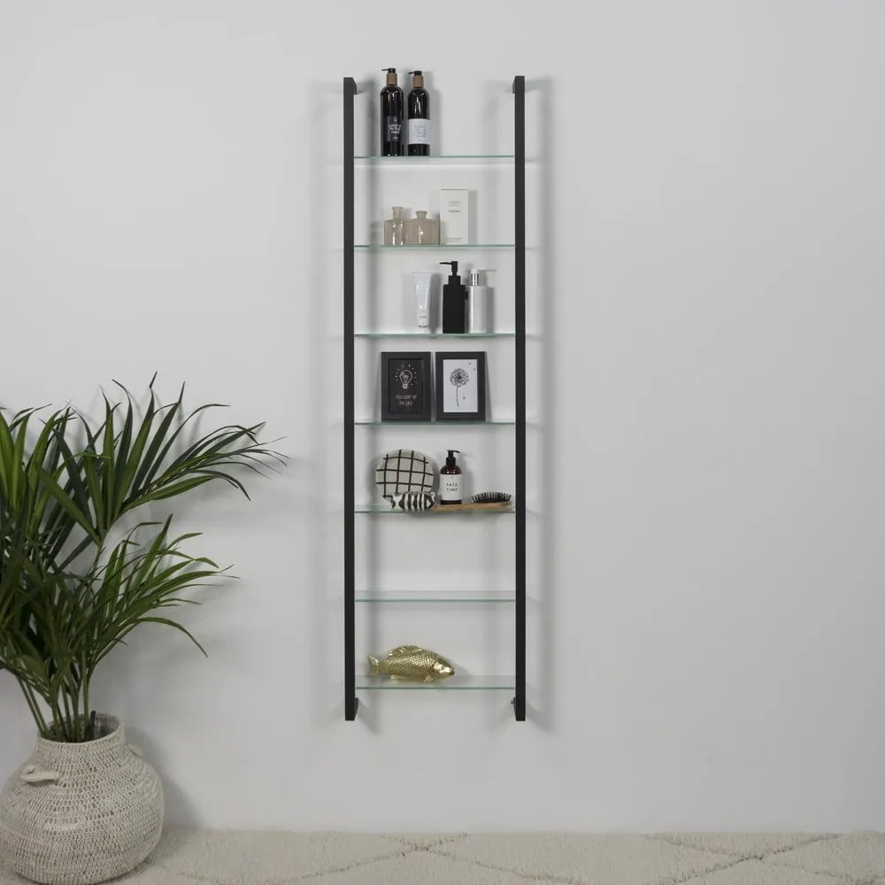 Fekete többszintes fém fali polc 46 cm Cubic – Spinder Design