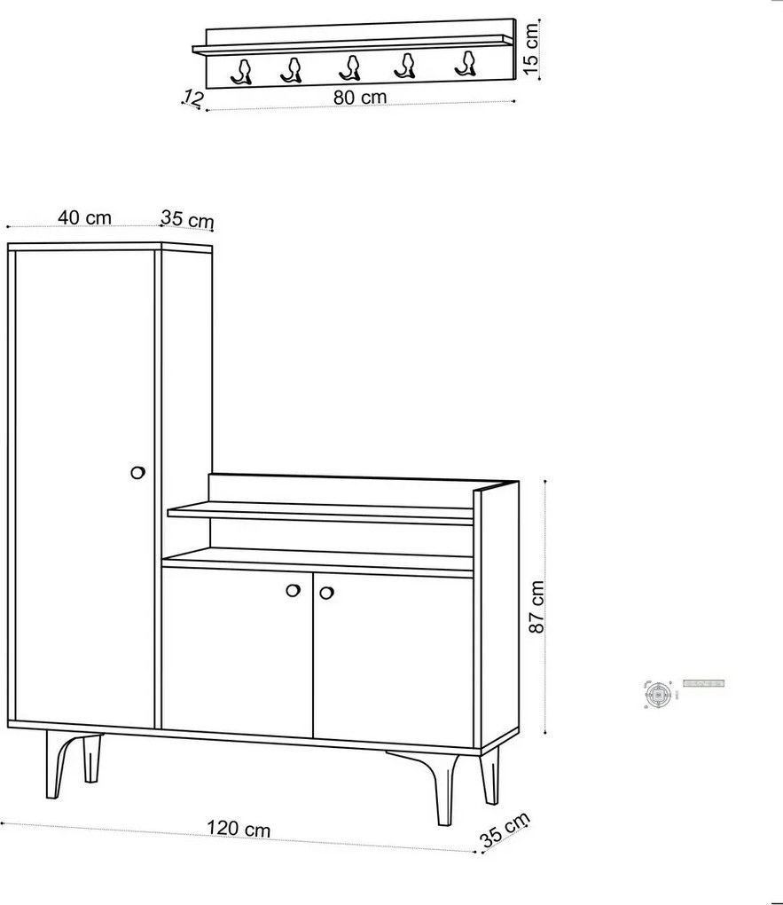 Barney Oak előszoba szett
