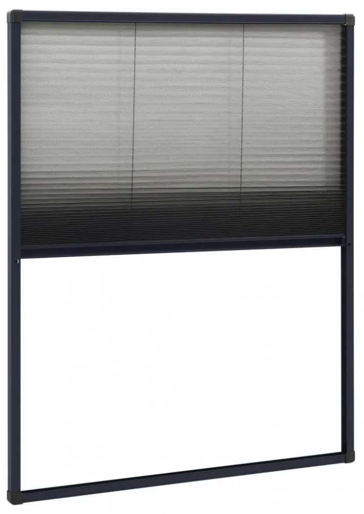 antracitszürke alumínium pliszé ablakszúnyogháló 60 x 80 cm