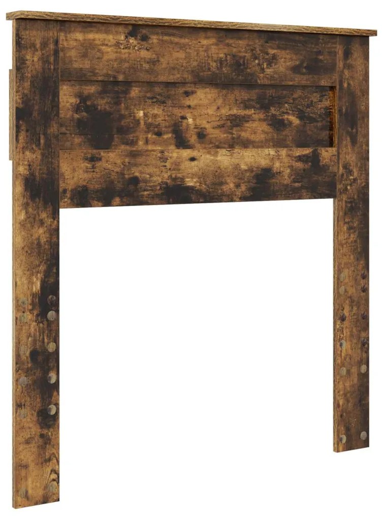 vidaXL Ágykeret matracmal Füstölt tölgy 100 x 200 cm Tömör fenyőfa