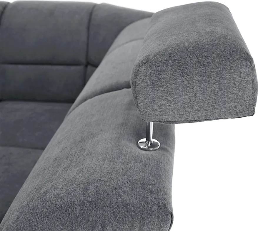 Kinyitható ülőgarnitúra, szürke szövet, jobbos, SANTIAGO