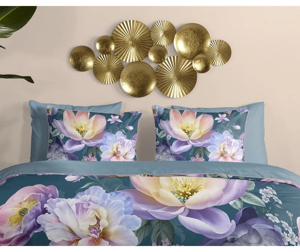 Kék egyszemélyes-hosszabbított pamut-szatén ágyneműhuzat 140x220 cm Mirery – Descanso