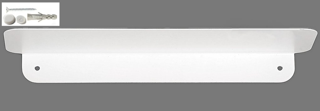 Polc 40x10x4cm Fehér fém akasztós modern Loft stílusban