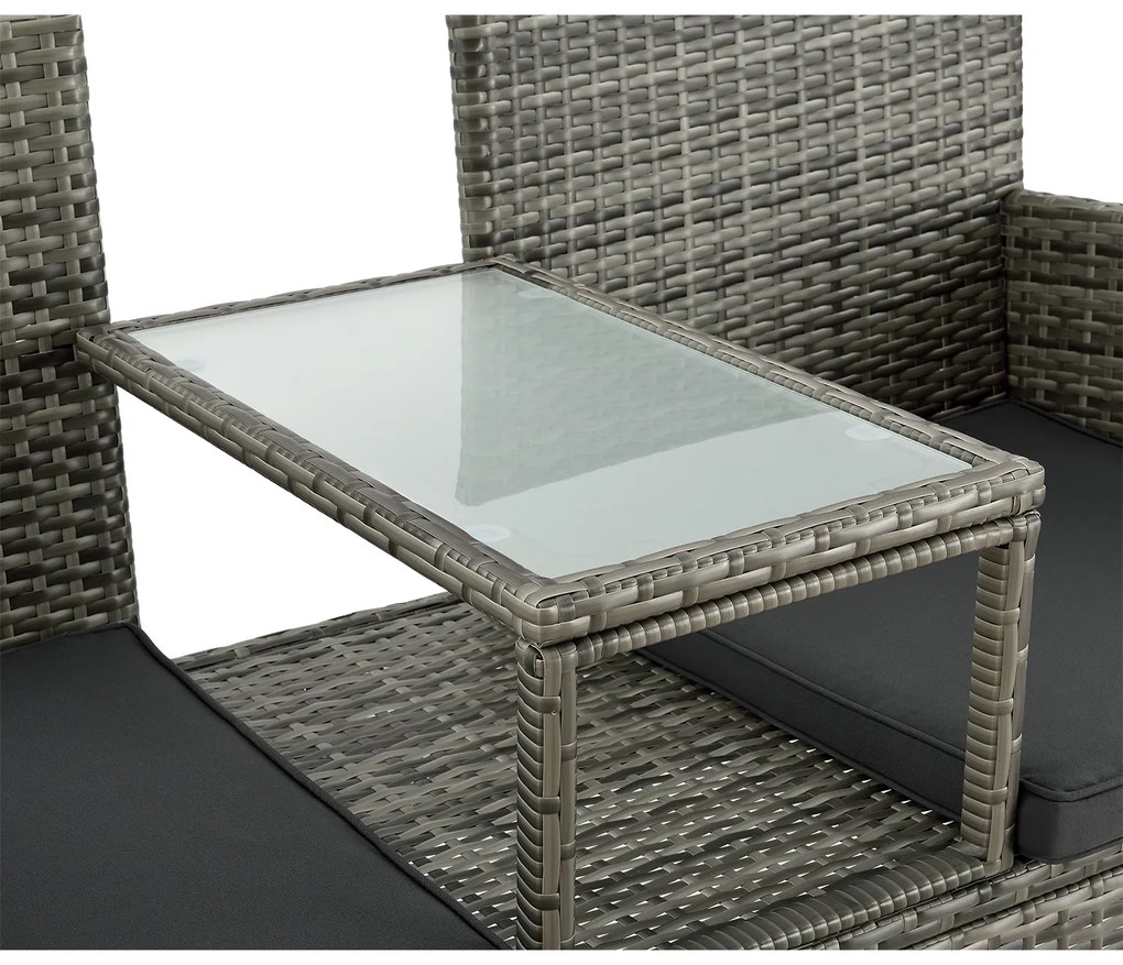 Juskys Merlin rattan pad M - szürke