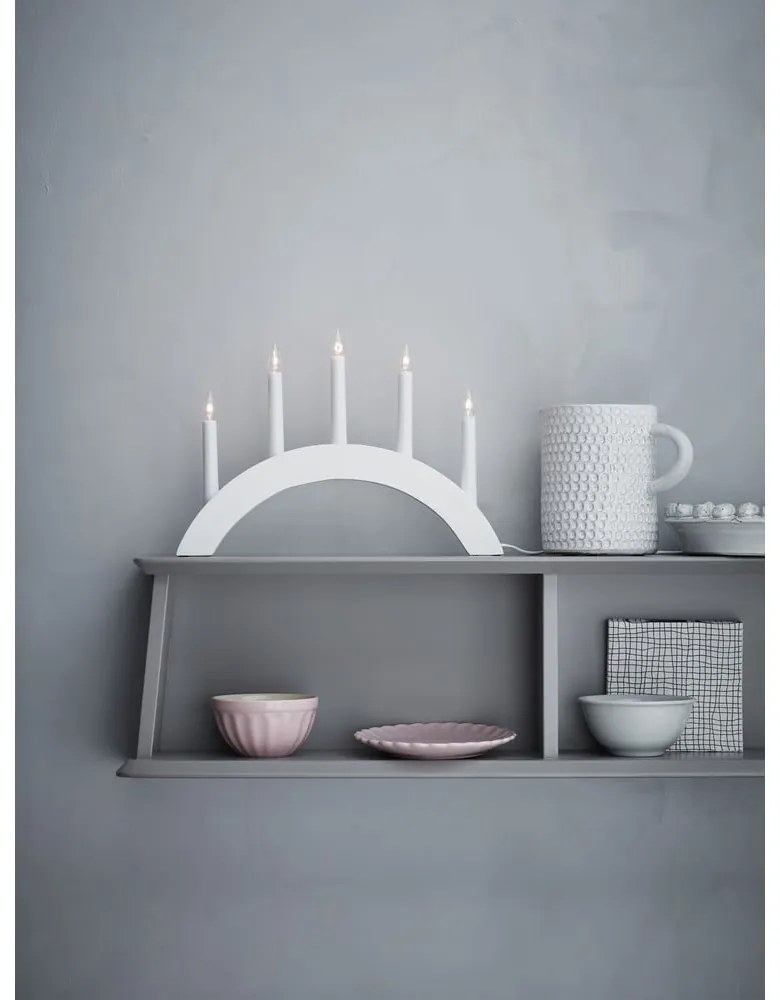 Fehér fénydekoráció karácsonyi mintával Atle – Markslöjd