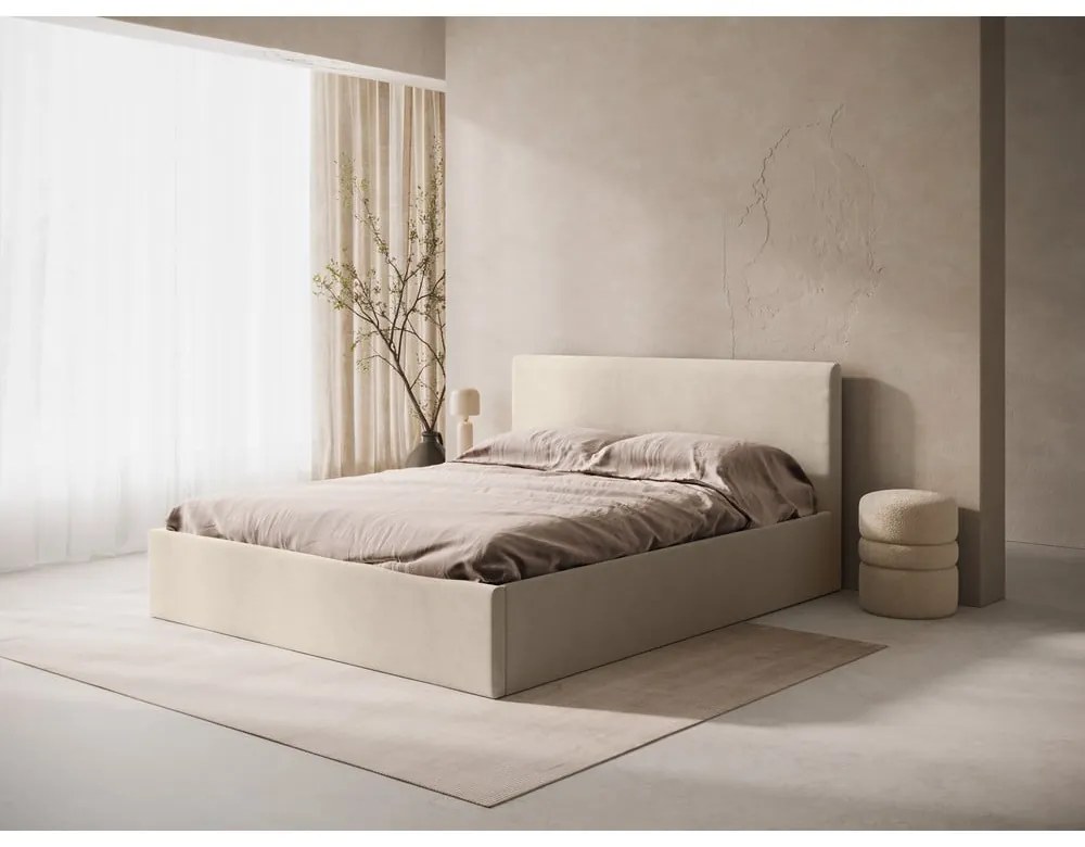 Világosbarna kárpitozott ágytámla 210,5x100 cm Remo – Micadoni