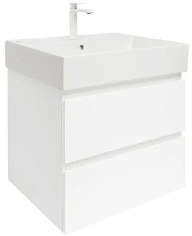 SAT B-Way Fürdőszobaszekrény mosdóval 59x50x45 cm fehér fényes BWAY260WU2BBI