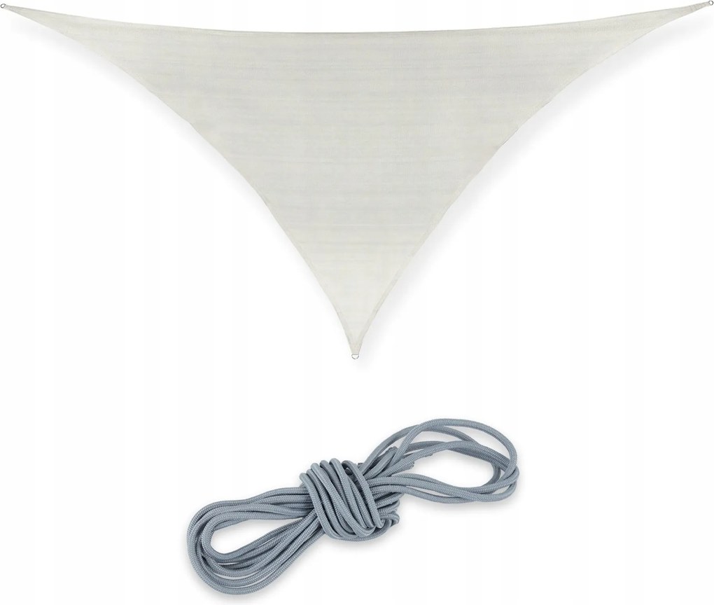 Napellenző háromszög alakú HDPE-vel fehér színben 3 x 3 x 4,25 m