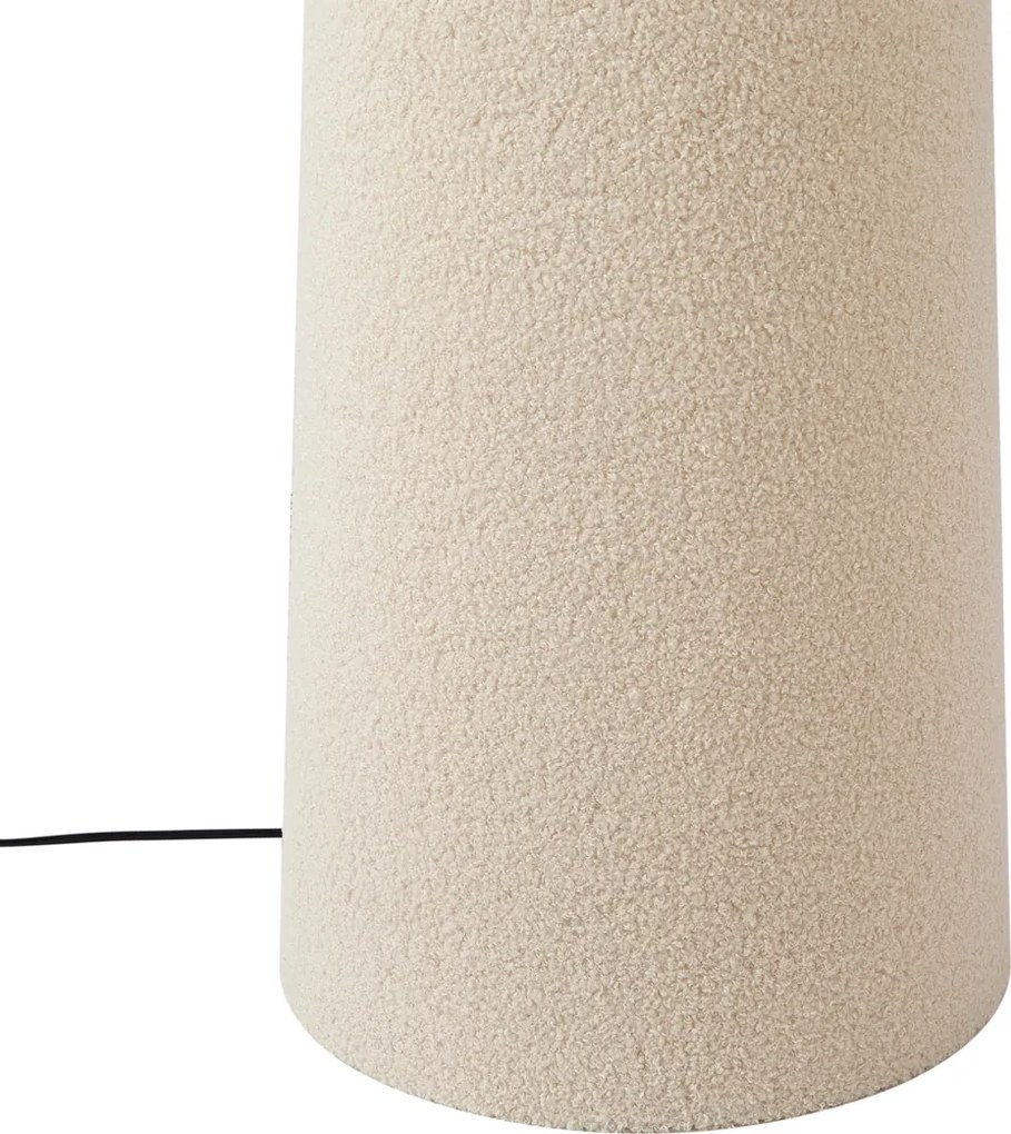 Japandi állólámpa bézs színű teddy szövetből, 2 égős - Trompet