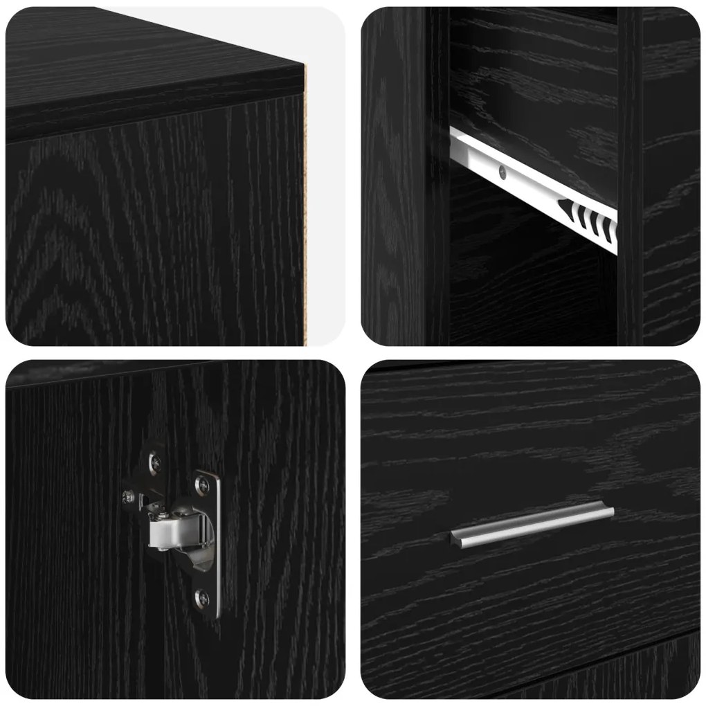 Sarok íróasztal Fekete tölgy 102x88x75 cm Forgácslap