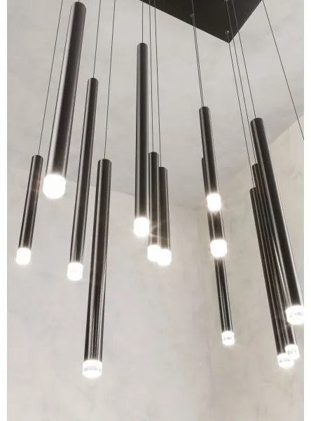 Redo 01-2056 - LED Csillár zsinóron MADISON 14xLED/4W/230V fekete