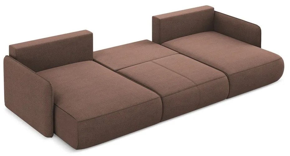 Rózsaszín kinyitható-tárolóhelyes sarokkanapé Nanea – Makamii