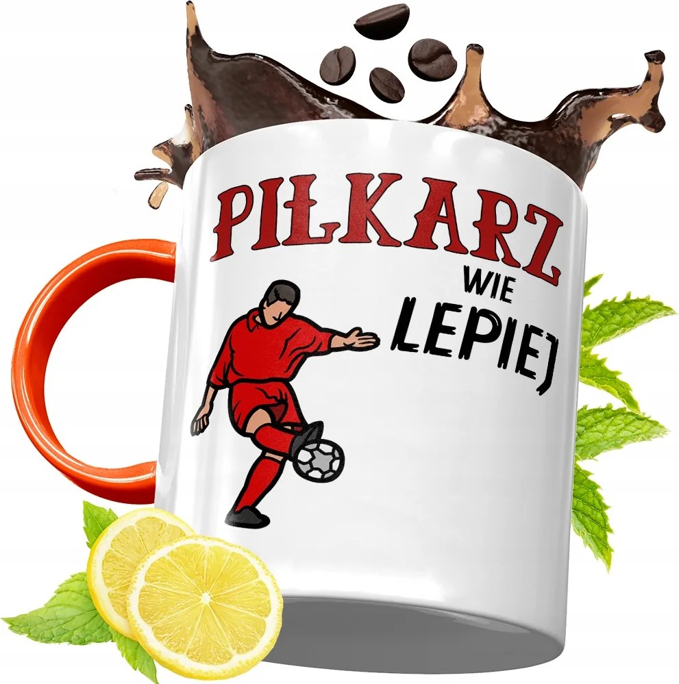 Narancssárga Bögre Labdarúgóknak Ajándék fényképes nyomtatással