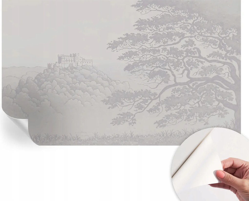 Öntapadós tapéta Divatos 3D fali ragasztóval Kastély tájkép 416x254 cm