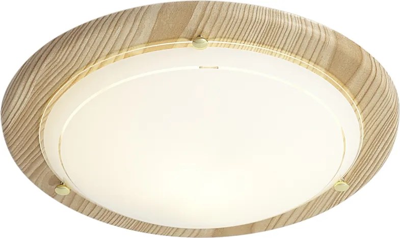 Klasszikus mennyezeti lámpa természetes színben, fehér üveggel - Mesiac