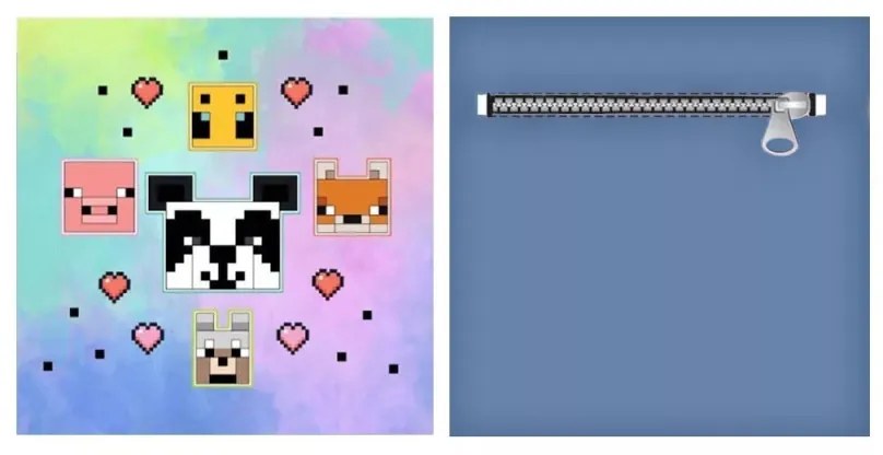 Minecraft Animals párna, díszpárna levehető huzattal 35x35 cm Velúr