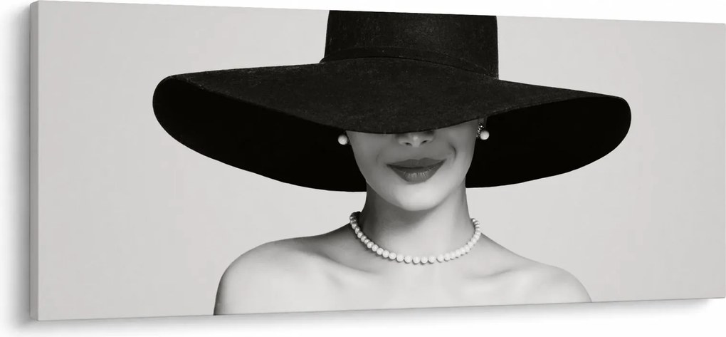 Kép - kalapos nő (120x50 cm)