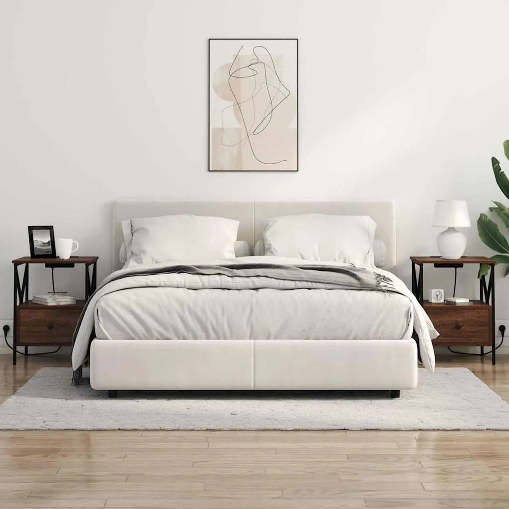 vidaXL Éjjeliszekrény 2 pcs Barna Tölgy 41,5 x 40,5 x 55 cm Faanyag