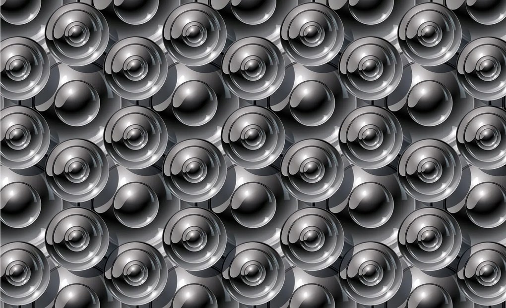 3D fotótapéta Oszlopok Metál &amp; Gömbök Hang absztrakt 416x254 +ragasztó