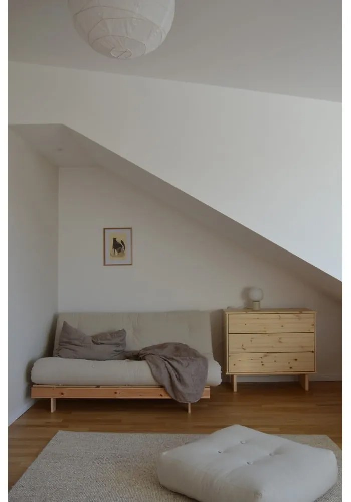 Natúr színű kinyitható kanapé 160 cm Roots - Karup Design