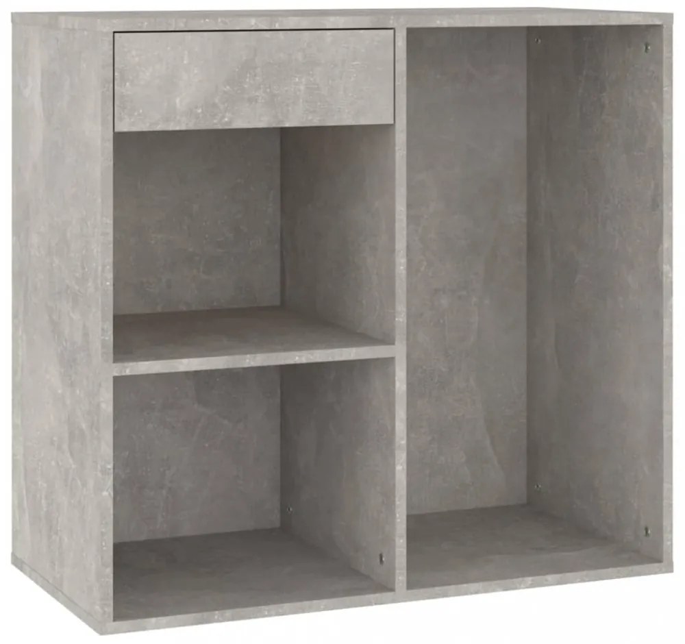 betonszürke szerelt fa pipereszekrény 80 x 40 x 75 cm