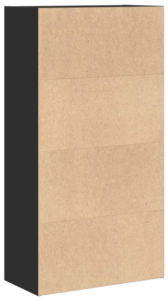 fekete szerelt fa könyvespolc 60 x 30 x 114 cm