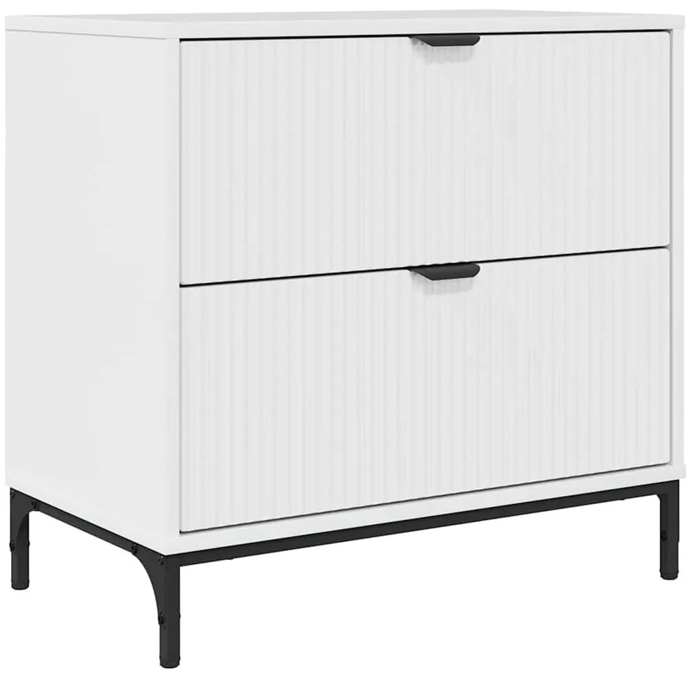 Éjjeli asztal Magasfényű fehér 63.5 x 36 x 61 cm Faanyag