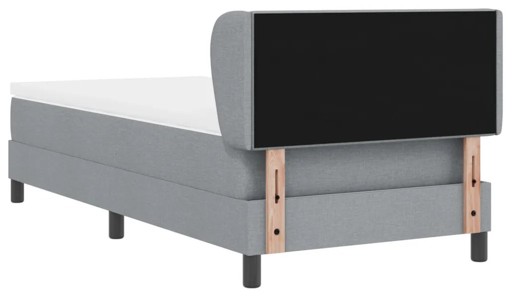 Boxspring Ágy Matrac Készlettel - Világosszürke, 90x200 cm, Szövet