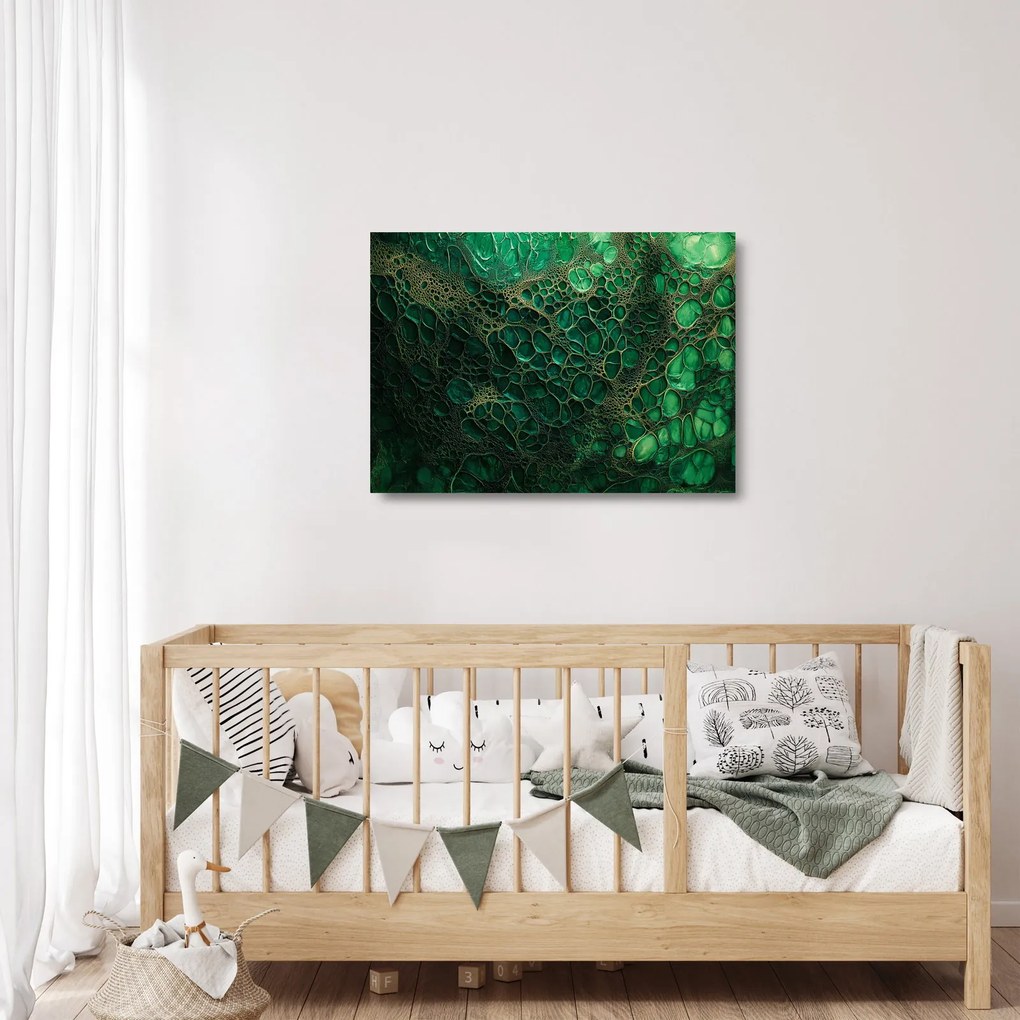 Üveg kép - Zöld mikroszkópos Üveg kép (70x50 cm)