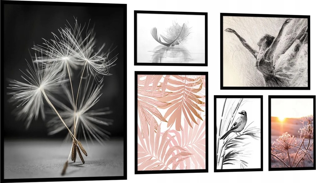 Készlet 6db-os Képek Poszterek keretben No. KP004