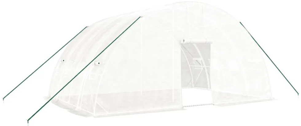 fehér acélvázas melegház 24 m² 6x4x2,85 m