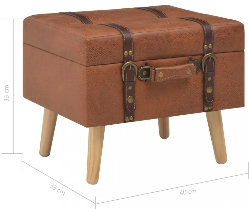 sárgásbarna műbőr tárolóülőke 40 cm