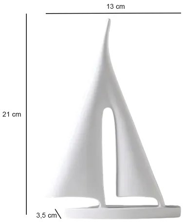 Asztali dísz, 21 cm, gyanta, fehér