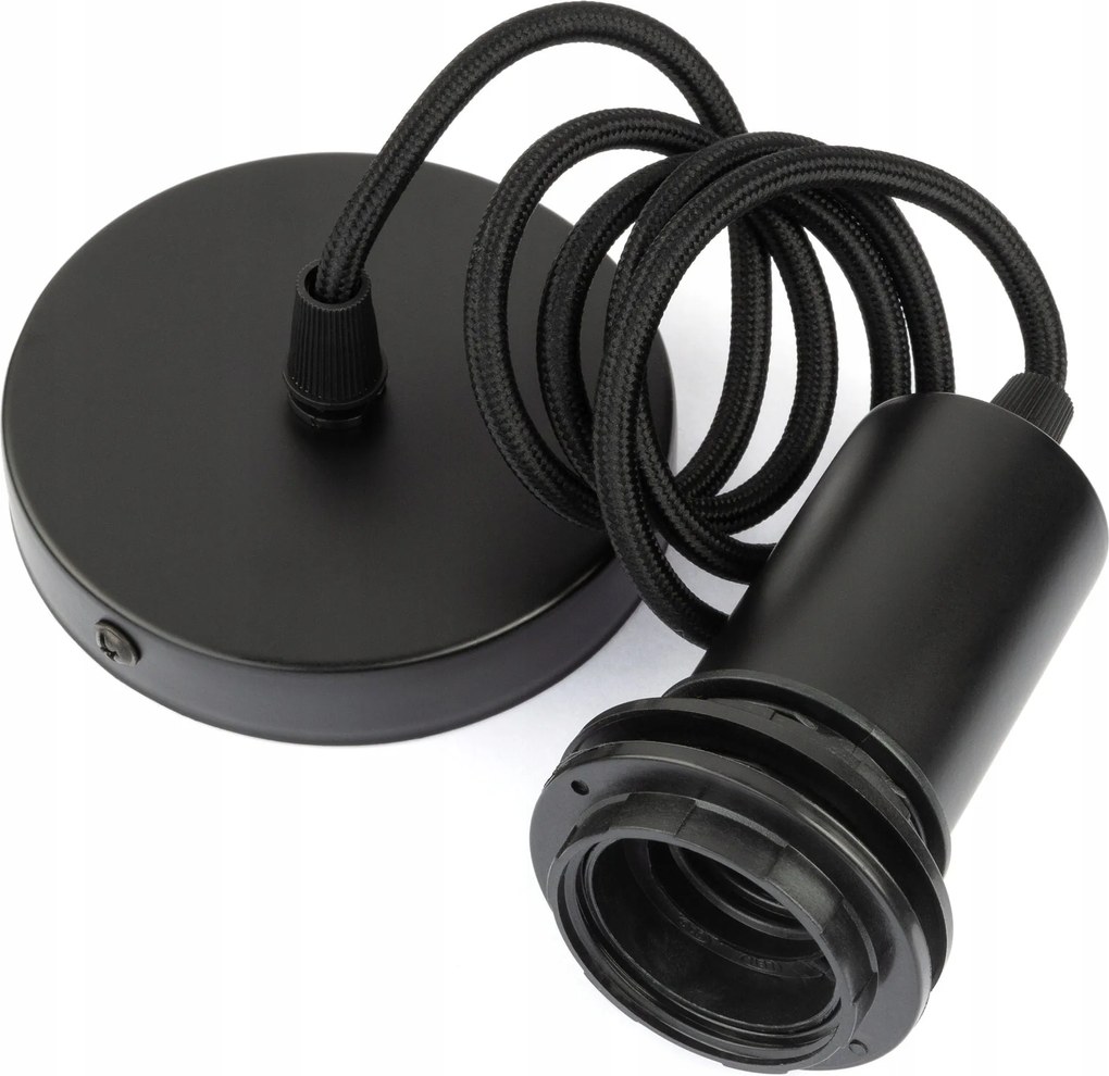 Függőlámpa függeszték lámpatesttel matt fekete E27