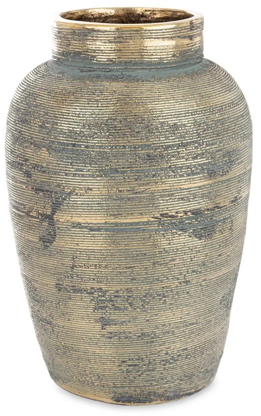Váza kerámia kék, arany 31x20x20cm