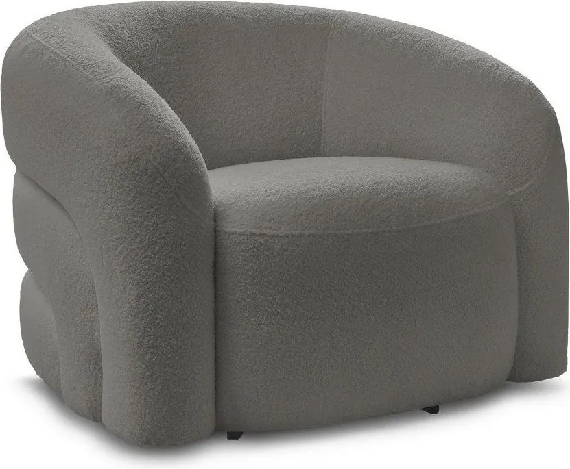 Szürke forgó buklé fotel Elina – Bobochic Paris