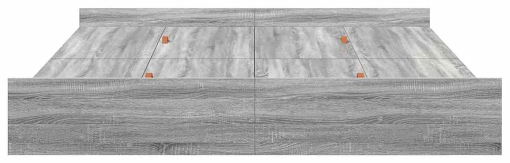 Ágykeret tárolóval fiókkal Szürke sonoma 200 x 200 cm Faanyag