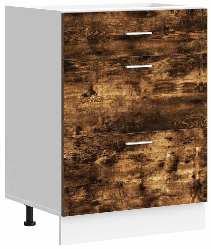 “Lyon” konyhai alapszekrény füstölt tölgy fűrészelt fa