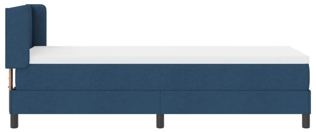 Boxspring ágy matraccal, kék színben, 80 x 200 cm, szövet