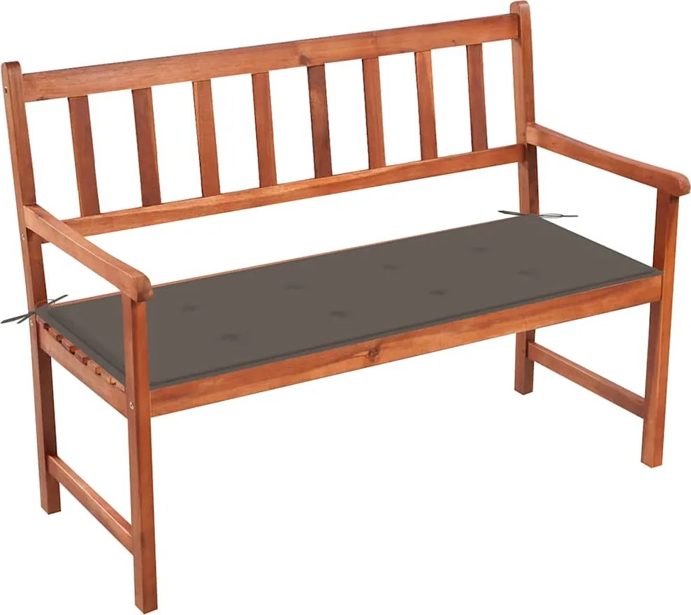 vidaXL tömör akácfa kerti pad párnával 120 cm