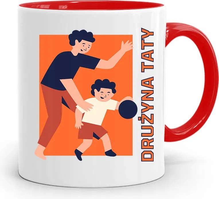 Piros Bögre Apának Apa Csapat Ajándék fényképes nyomtatással