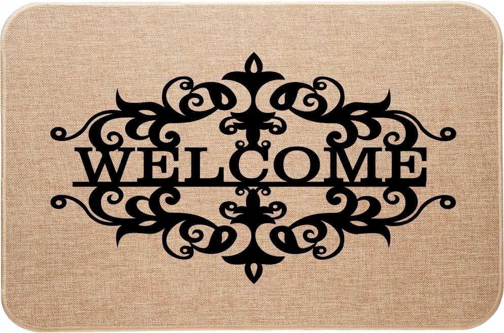 Vászon Lábtörlő Lábszőnyeg dekoratív Welcome mintával