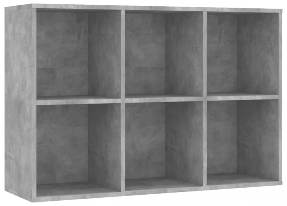 betonszürke szerelt fa könyv-/tálalószekrény 66x30x98 cm
