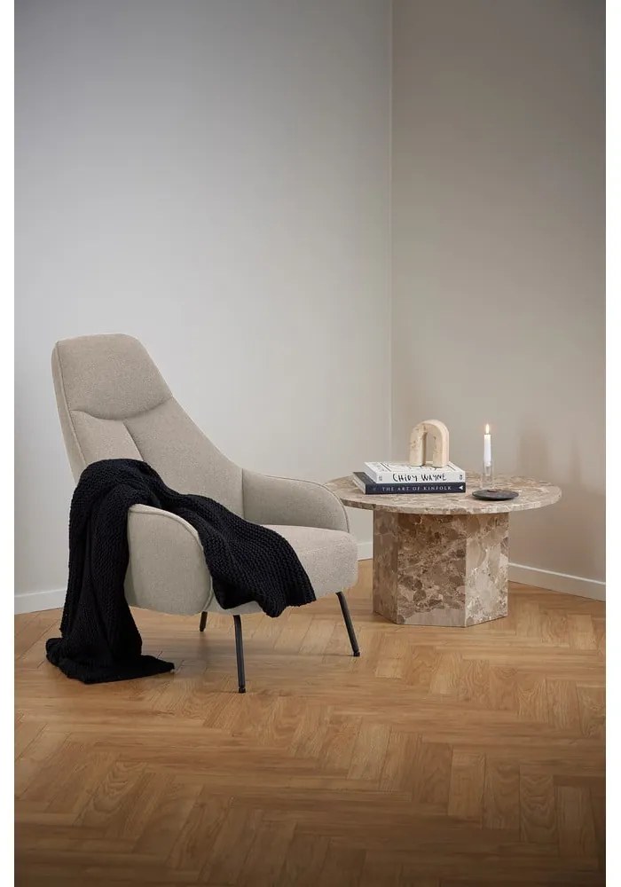 Világosbarna márvány kerek dohányzóasztal ø 80 cm Naxos – Actona