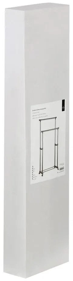 Ezüstszínű fém teleszkópos-gurulós ruhatartó állvány – Premier Housewares