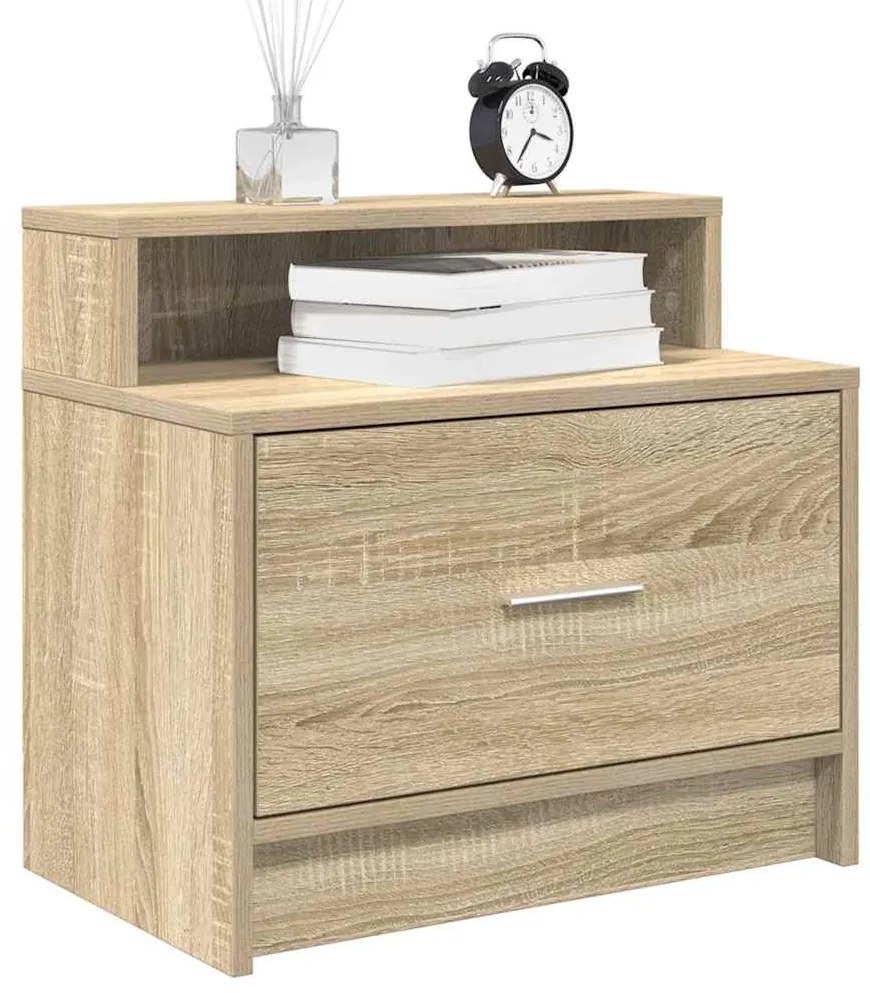 Éjjeliszekrények fiókkal 2 db sonoma tölgy 51 x 31 x 47 cm