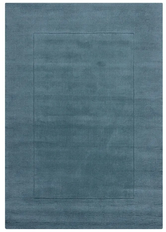 Kék kézi szövésű gyapjú szőnyeg 200x290 cm Textured Wool Border – Flair Rugs